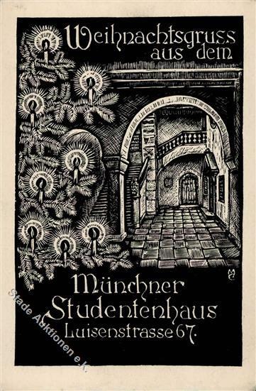 Studentika MÜNCHEN - WEIHNACHTEN Aus Dem Münchener Studentenhaus, Luisenstrasse I-II - Andere & Zonder Classificatie