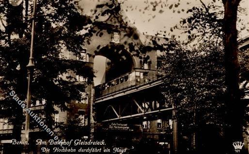 Berlin (1000) Bahnhof Gleisdreieck Hochbahn Durchfährt Haus Foto AK I-II - Verzamelingen (zonder Album)