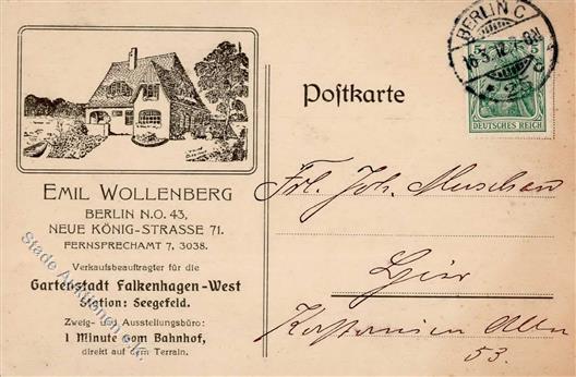 Berlin (1000) Emil Wollenberg Neue König-Straße 71 Werbe AK 1912 I-II - Collections (sans Albums)