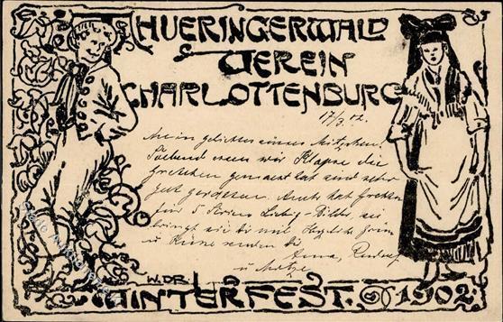 Berlin Charlottenburg (1000) - WINTERFEST THÜRINGERWALDVEREIN Charlottenburg 1902 Sign. W.DR I-II - Verzamelingen (zonder Album)