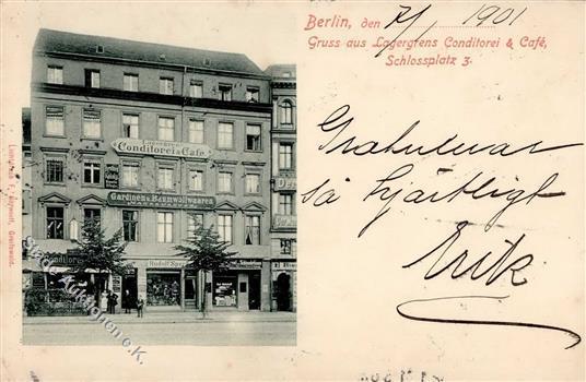 Berlin Mitte (1000) Cafe Lagergren Gardinen Und Baumwollwarenhandlung  1901 I-II - Verzamelingen (zonder Album)