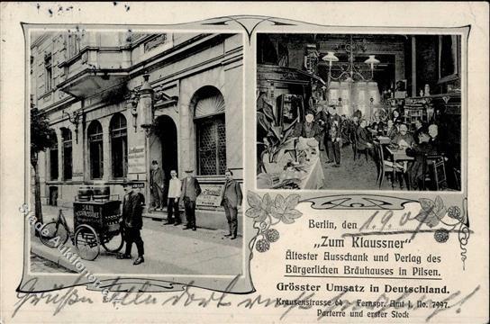 Berlin Mitte (1000) Gasthaus Zum Klaussner Drehorgel 1909 II (Stauchung) Orgue De Barbarie - Collezioni (senza Album)