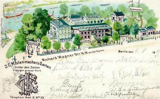 Charlottenburg (1000) Gasthaus Kistenmachers Garten Richard Wagner Strasse 1897 I-II - Verzamelingen (zonder Album)