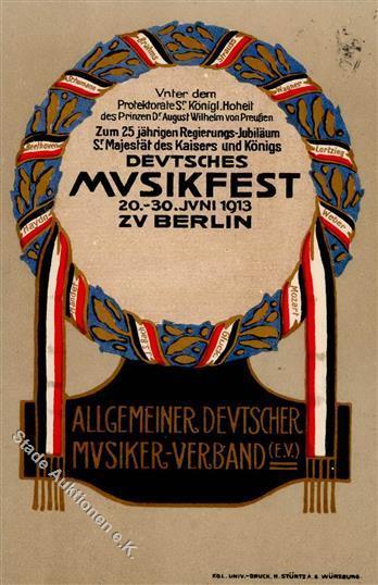 Neukölln (1000) Deutsches Musikfest Des Allgemeinen Deutschen Musiker Verband Vom 20. Bis 30. Juni 1913  I- - Verzamelingen (zonder Album)