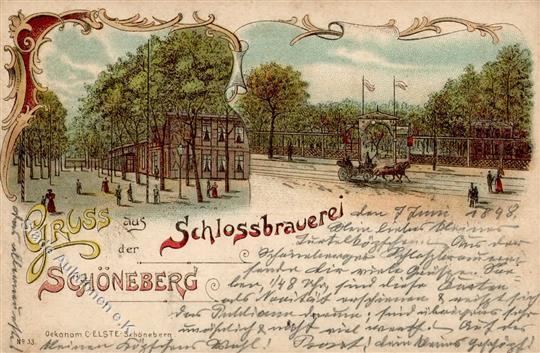 Schöneberg (1000) Schlossbraueri Lithographie 1898 I-II - Verzamelingen (zonder Album)