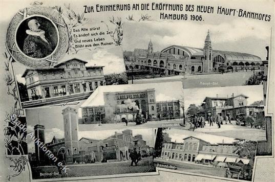 Hamburg (2000) Zur Erinnerung An Die Eröffnung Des Neuen Hauptbahnhofs 1906 Eisenbahn I- Chemin De Fer - Verzamelingen (zonder Album)