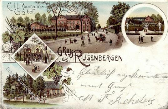 Bönningstedt (2087) Gasthaus Reumann Eisenbahn Lithographie 1898 II (Stauchung, Ecken Abgestoßen) Chemin De Fer - Verzamelingen (zonder Album)