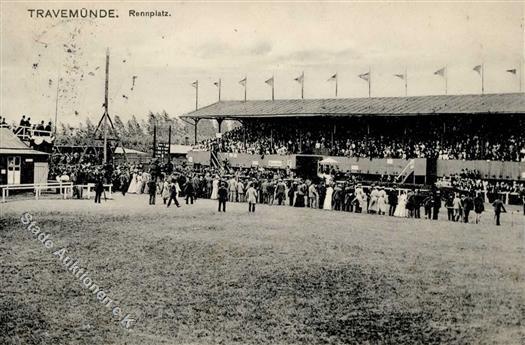 Travemünde (2401) Rennbahn  II (kleine Stauchung, Fleckig RS) - Sammlungen (ohne Album)