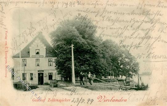 Vierlinden (2401) Gasthaus Zollenspicker 1899 II (fleckig VS/RS) - Sammlungen (ohne Album)