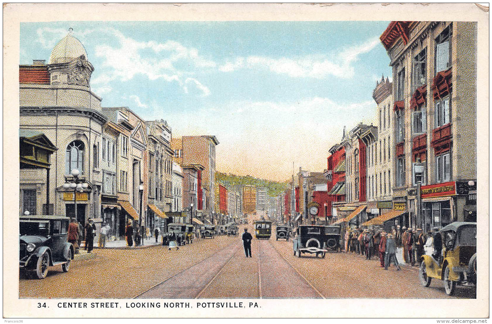 POTTSVILLE PA USA - Center Street Looking North - Autres & Non Classés