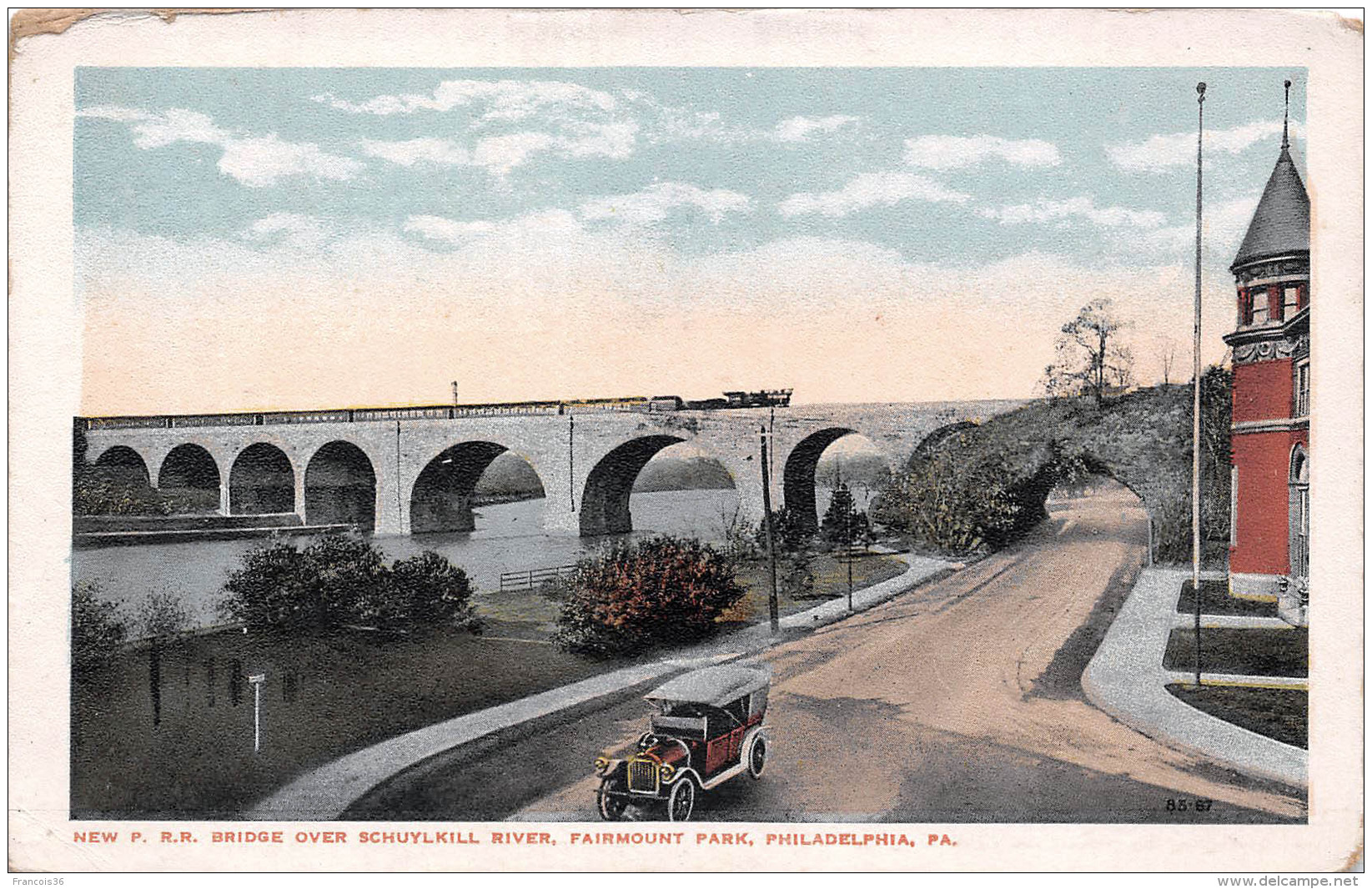 Philadelphia PA USA - R. R. Bridge Over Schuylkill River , Fairmount Park - Philadelphia