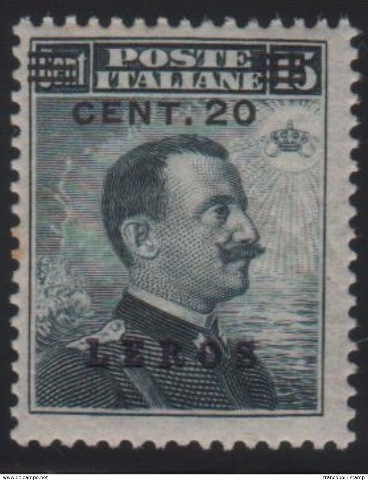 1916 Egeo Leros 20 C. Su 15 C. MNH - Egeo (Lero)