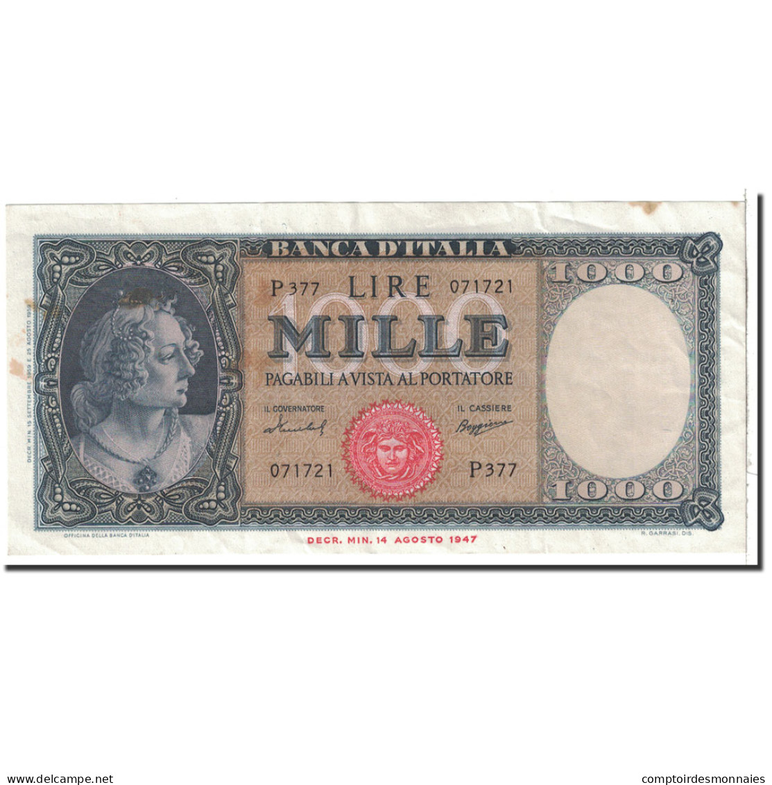 Billet, Italie, 1000 Lire, 1959, 1959-09-15, KM:88c, SUP - 1000 Lire