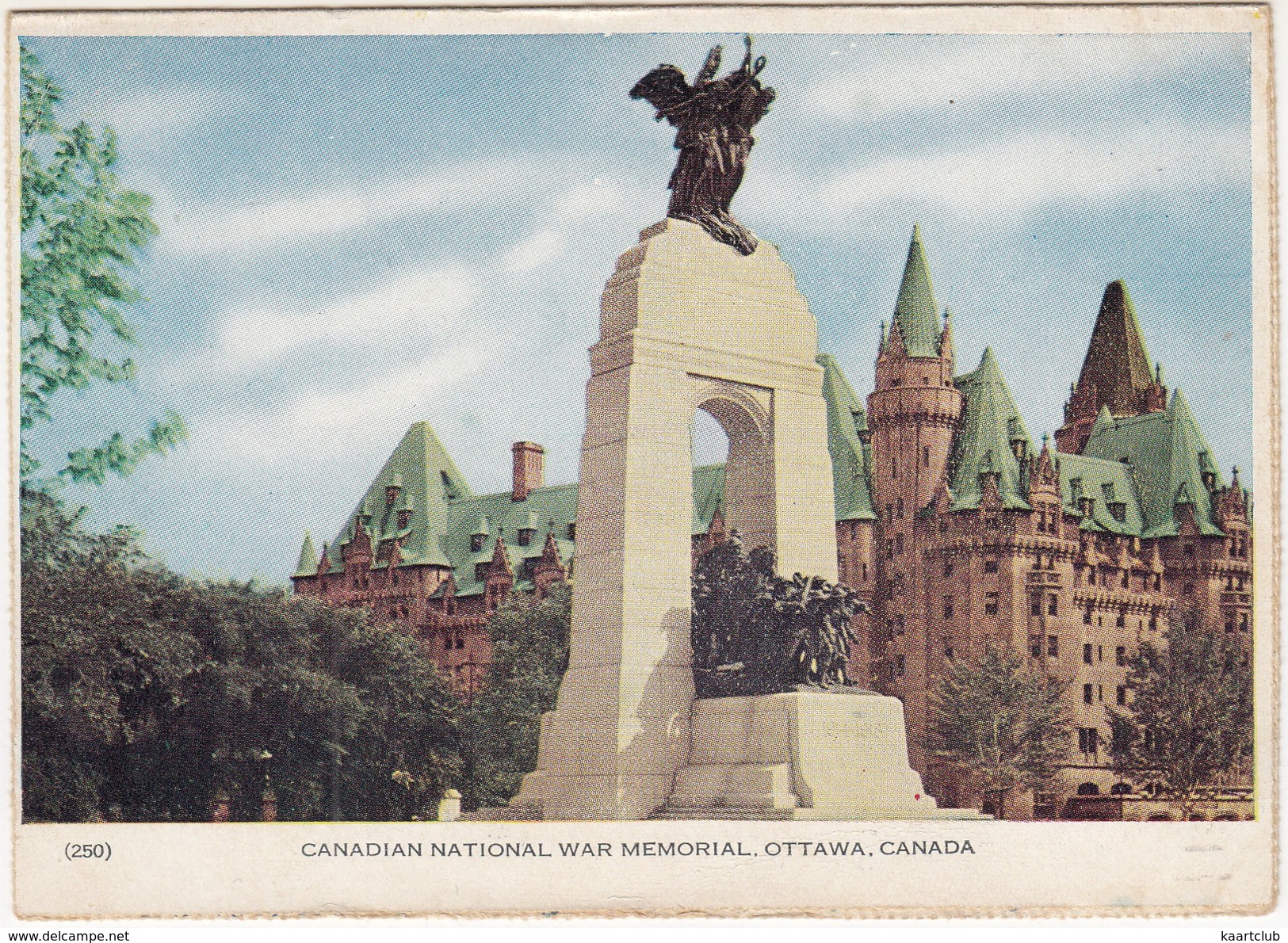 Canadian National War Memorial, Ottawa - (Folkard 'Message Inside' . Double Card - 1948) - Ottawa