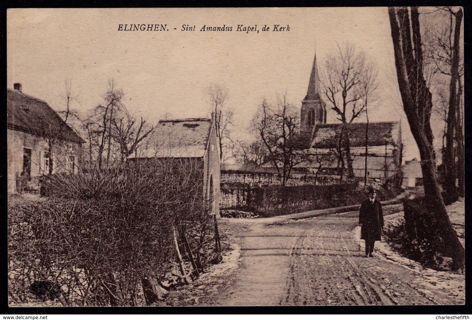 ZELDZAME ! ** ELINGHEN - ELINGEN ( Pepingen ) - SINT AMANDUS KAPEL - DE KERK ** - Geanimeerde - Pepingen