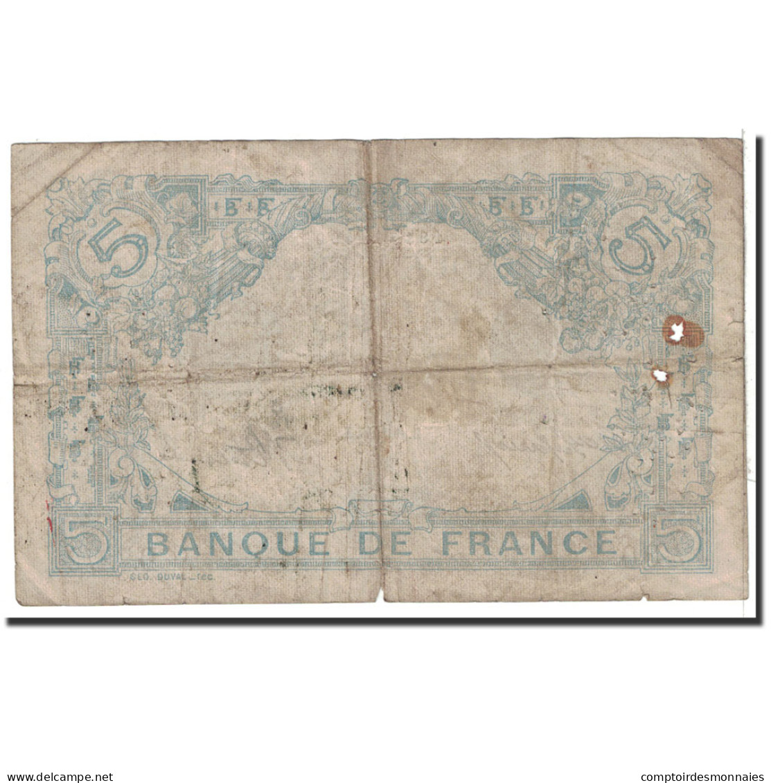 Billet, France, 5 Francs, 1915, 1915-08-16, B, Fayette:2.30, KM:70 - 5 F 1912-1917 ''Bleu''