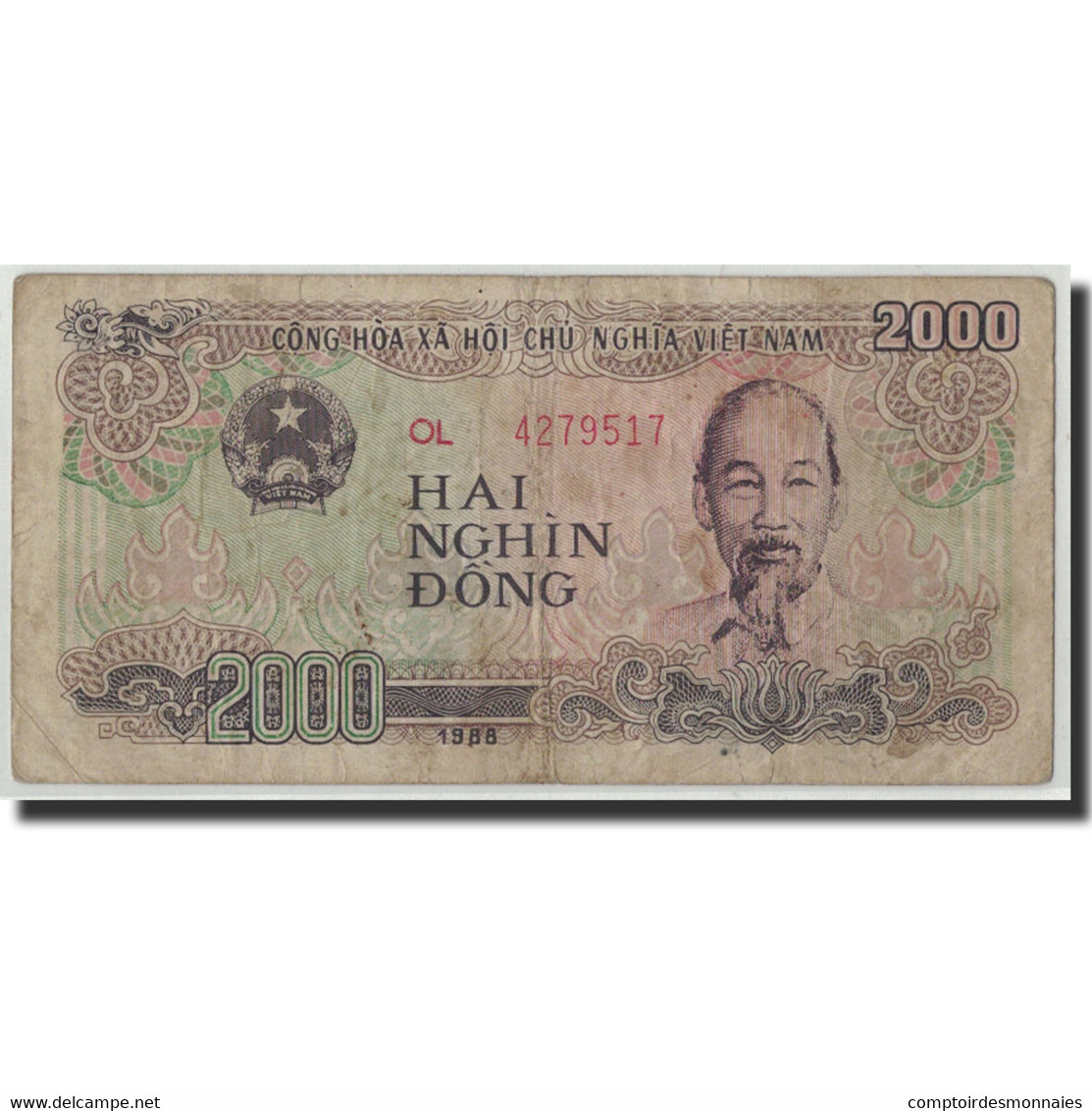 Billet, Viet Nam, 2000 D<ox>ng, 1988, KM:107b, B - Vietnam
