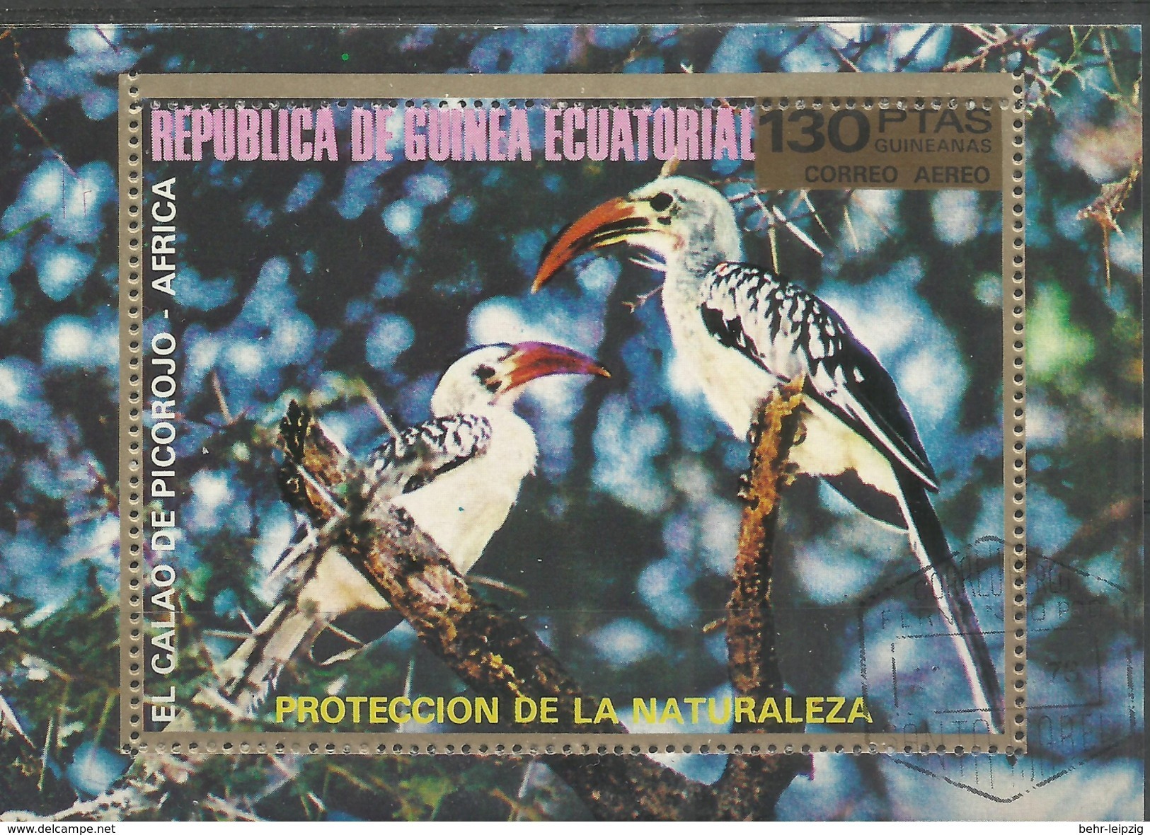 Äquatorialguinea Block 246/247 "Blocks Mit Abbildung Je 2 Afrikanischer Vögel", Gestempelt, Mi.:1,80 &euro; - Äquatorial-Guinea
