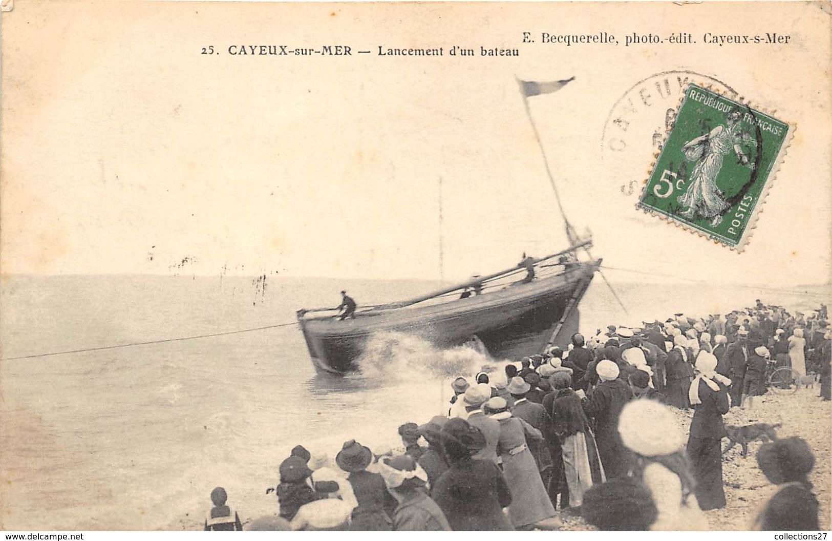 80-CAYEUX-SUR-MER- LANCEMENT D'UN BÂTEAU - Cayeux Sur Mer