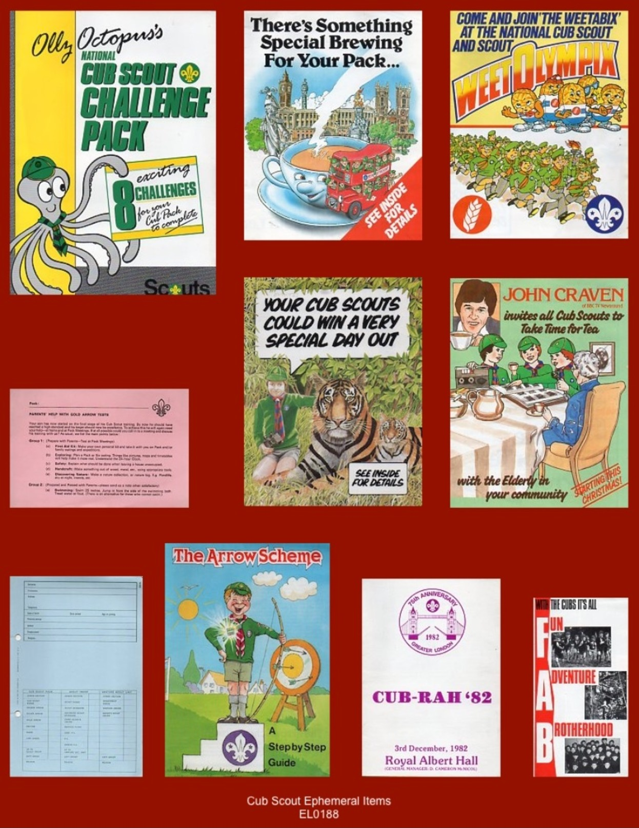 EL0188   Collection X10 Interesting Cub Scout Related Ephemera From 1970’s/80’s/90’s Era - Scouting