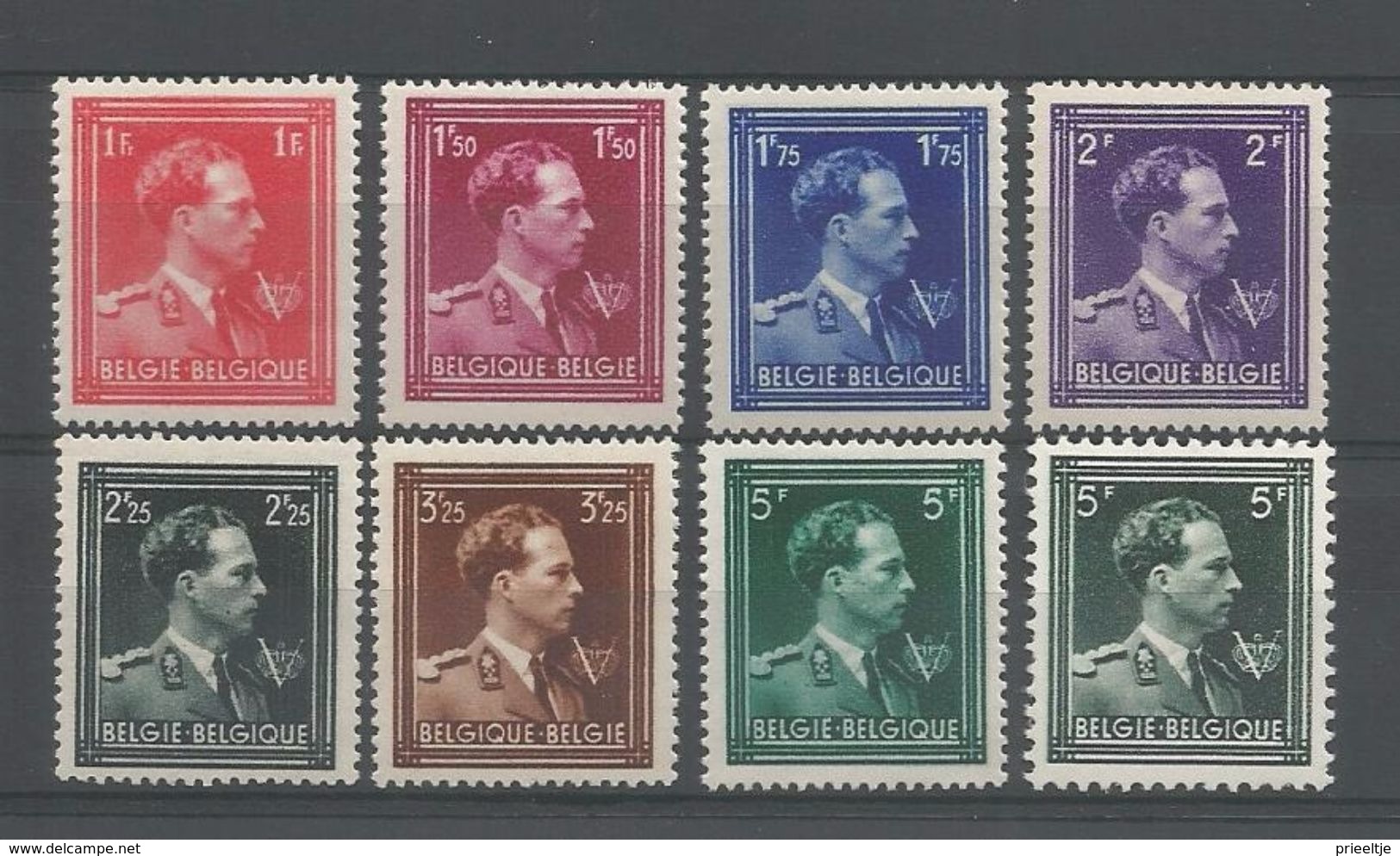 Belgium 1944 King Leopold III OCB 690/696+696a ** - Ungebraucht