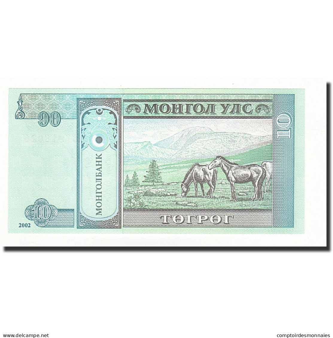 Billet, Mongolie, 10 Tugrik, 2001-2002, KM:62b, NEUF - Mongolia