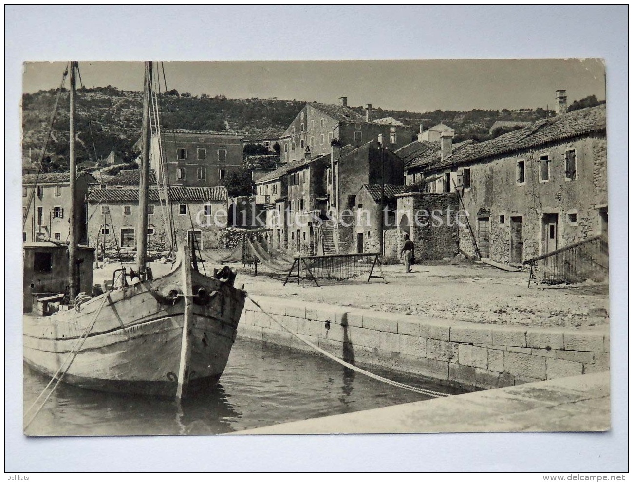 LUSSINO Lo&scaron;inj Dalmazia Croazia Hrvatska LUSSINGRANDE AK Postcard Cartolina Barche Boat - Croazia