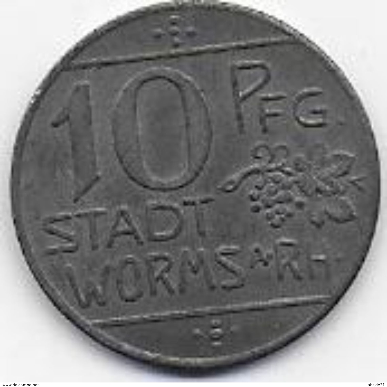 STADT WORMS  1918 - 10 Pf - Monétaires/De Nécessité