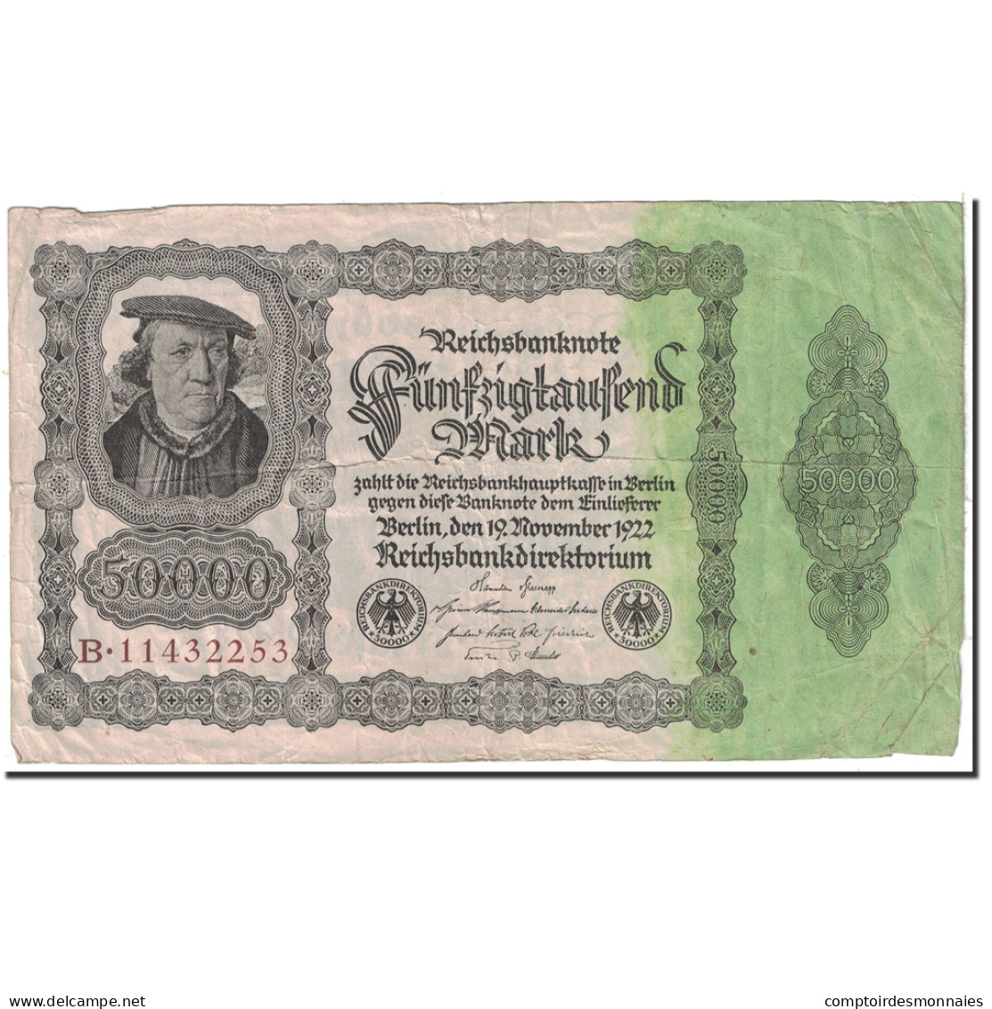 Billet, Allemagne, 50,000 Mark, 1922, 1922-11-19, KM:79, TB+ - 50000 Mark