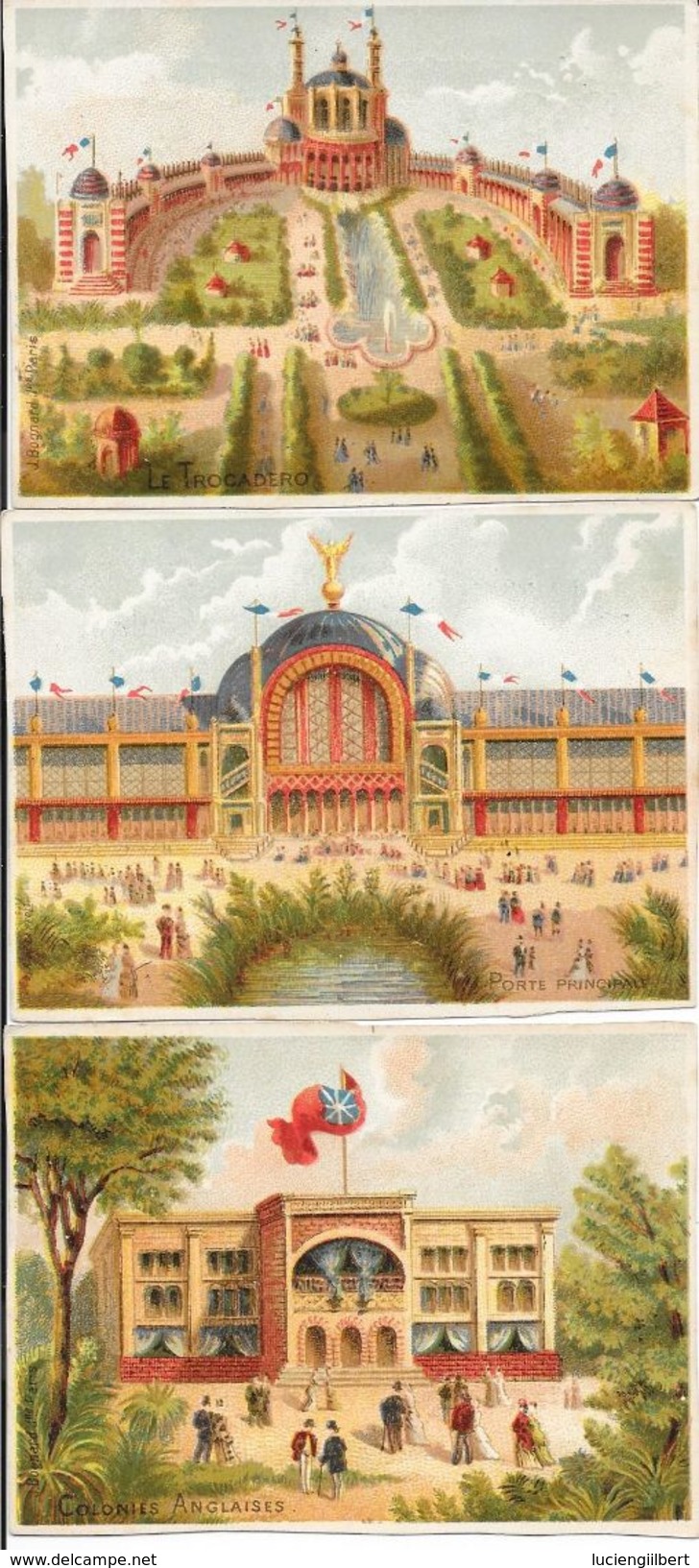 CHROMOS SOUVENIRS EXPOSITION UNIVERSELLE 1878 - PORTE PRINCIPALE - COLONIES ANGLAISES - TROCADERO - Other & Unclassified