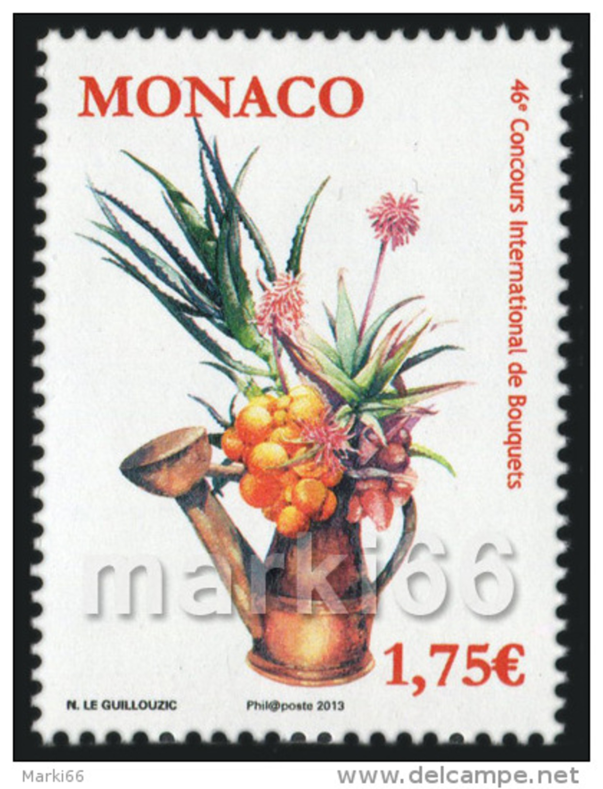 Monaco - 2013 - 46th International Bouquet Concourse - Mint Stamp - Autres & Non Classés