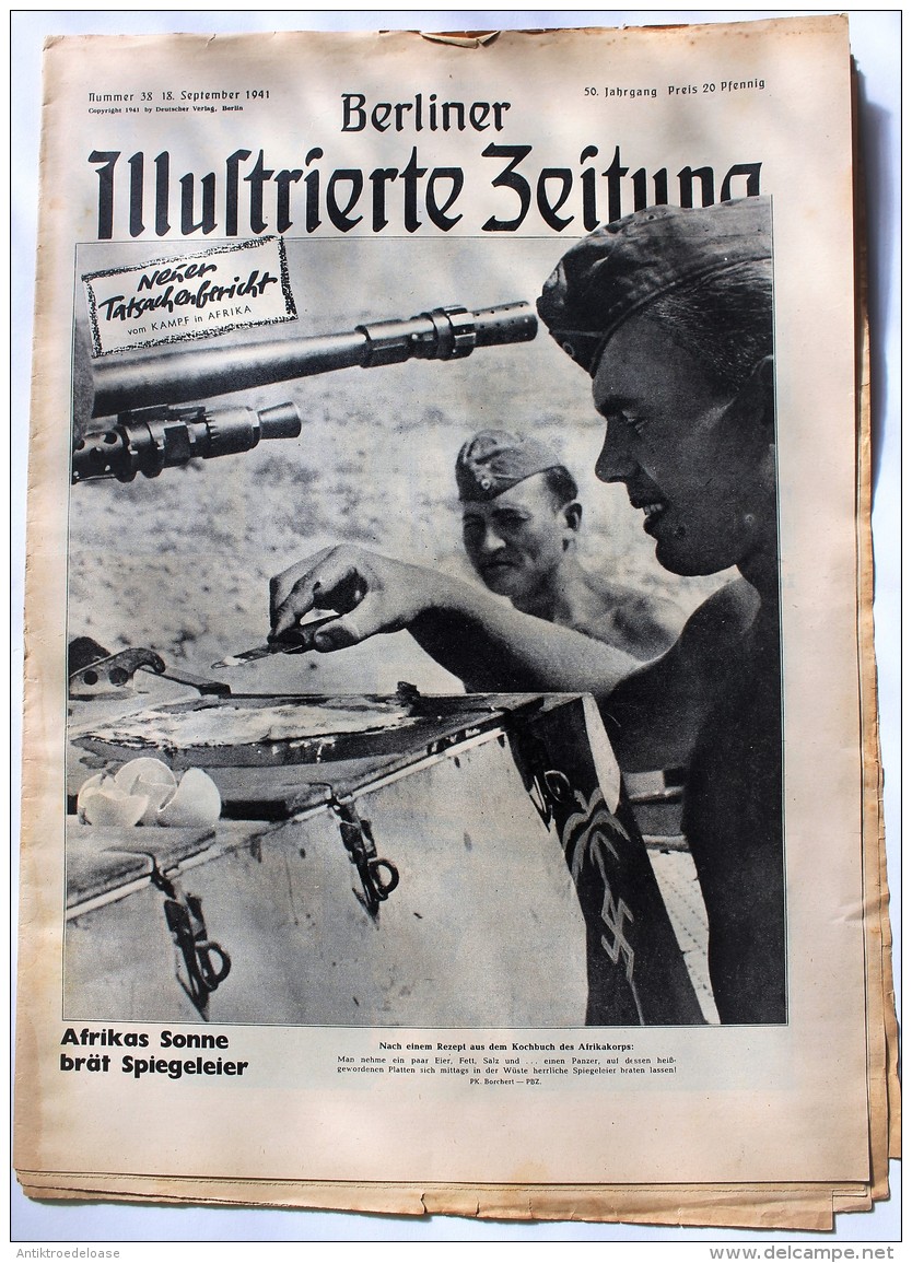 Berliner Illustrierte Zeitung 1941 Nr.38 Afrikas Sonne Brät Spiegeleier - German