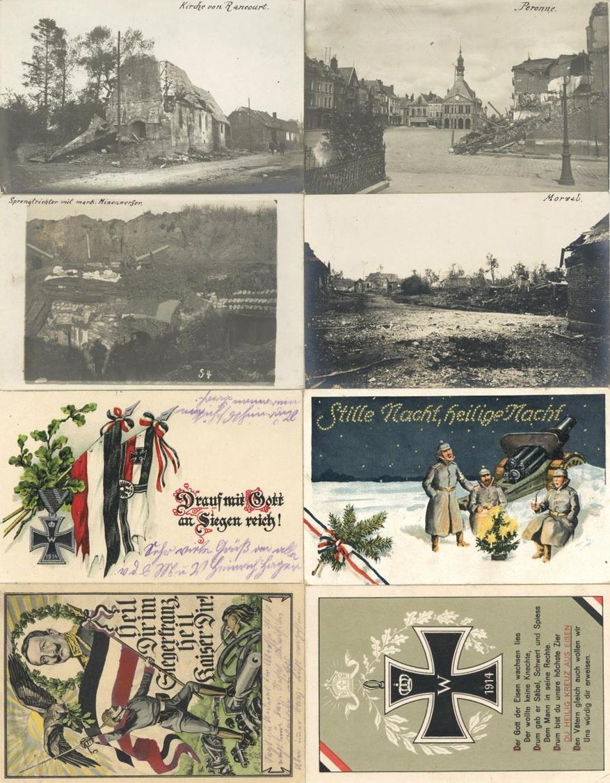 WK I Partie Mit über 100 Ansichtskarten, Viel Patriotik I-II - Oorlog 1914-18