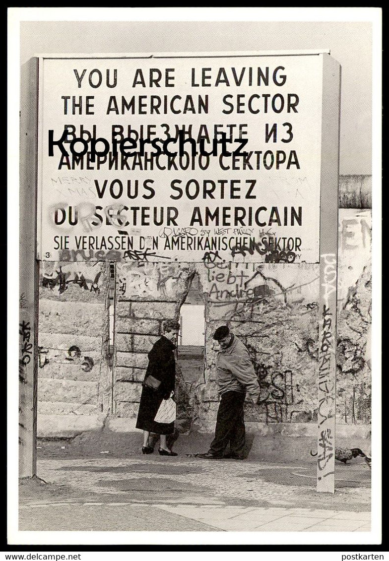 ÄLTERE POSTKARTE BERLIN NACH DEM 9.11.1989 BERLINER MAUER WALL AMERICAN SECTOR Mur Ehepaar Couple Postcard Ansichtskarte - Muro Di Berlino