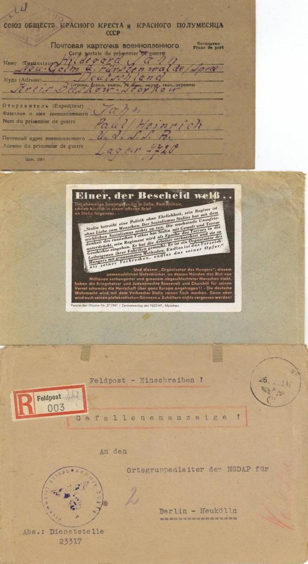 Feldpost WK II, Schachtel Mit Ca. 200 Briefen/Karten, Teils Kriegesgefangenenpost, Zensur, Etc., Unterschiedlich, Besich - Oorlog 1939-45