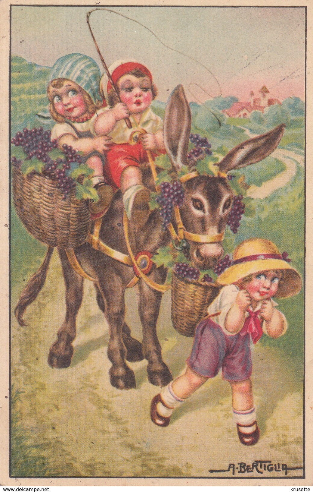 Bertiglia Children With Donkey - Bertiglia, A.