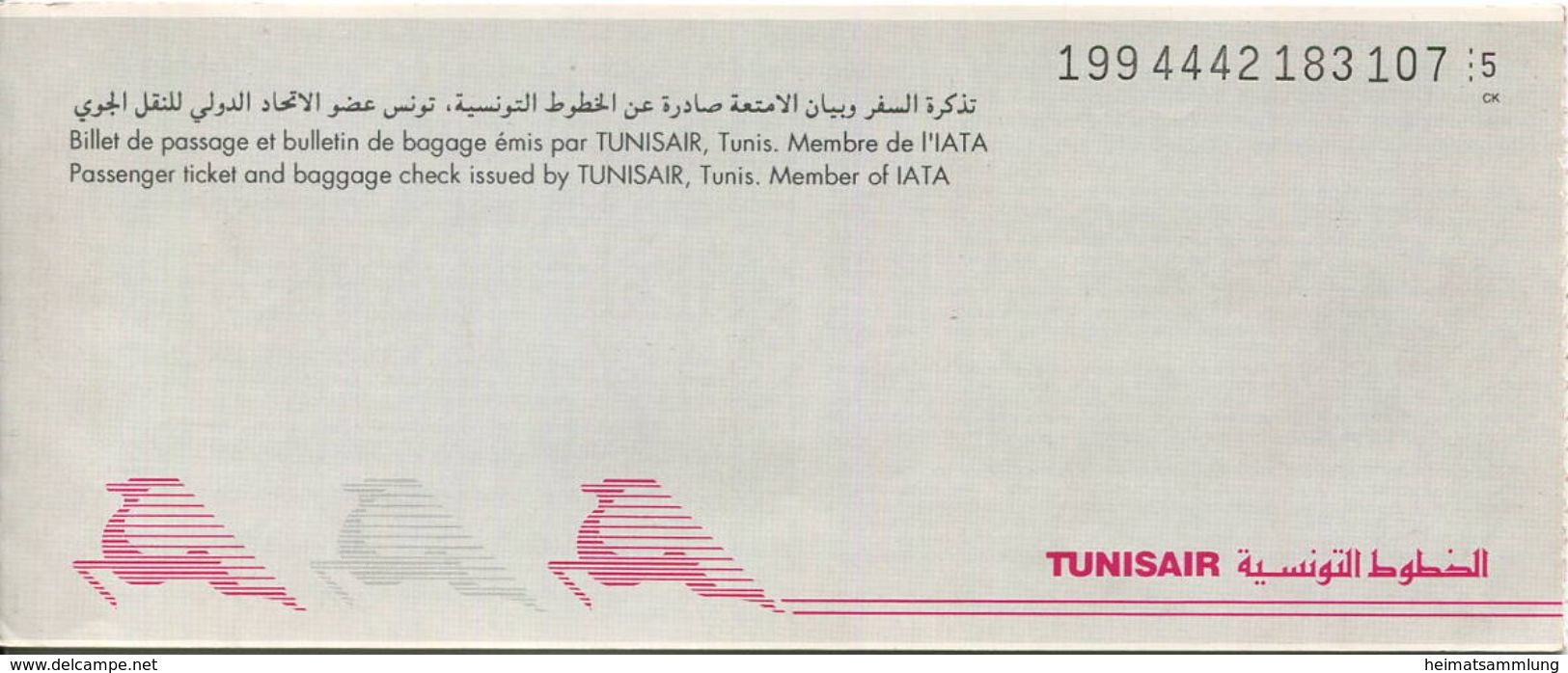 Tunisair 1993 - Zürich Tunis Zürich - Europa