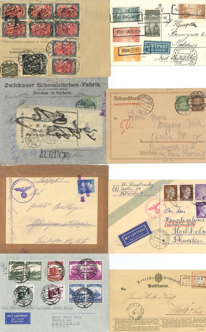 BRIEFPOSTEN DEUTSCHLAND-EUROPA 1871-1959 - über 160 Briefe, Karten, GSK (dabei 50 Ganzsachen Schweden) überwiegend DEUTS - Verzamelingen (zonder Album)