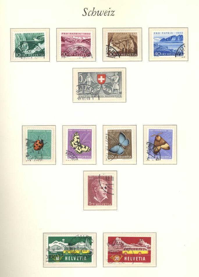 SCHWEIZ Sammlung 1945-1983 Postfrisch Und Gestempelt Im Borek Vordruckalbum I-II - Verzamelingen (zonder Album)