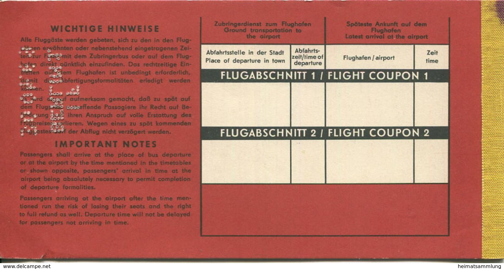 Interflug 1969 - Zürich Praque Zürich - Europe