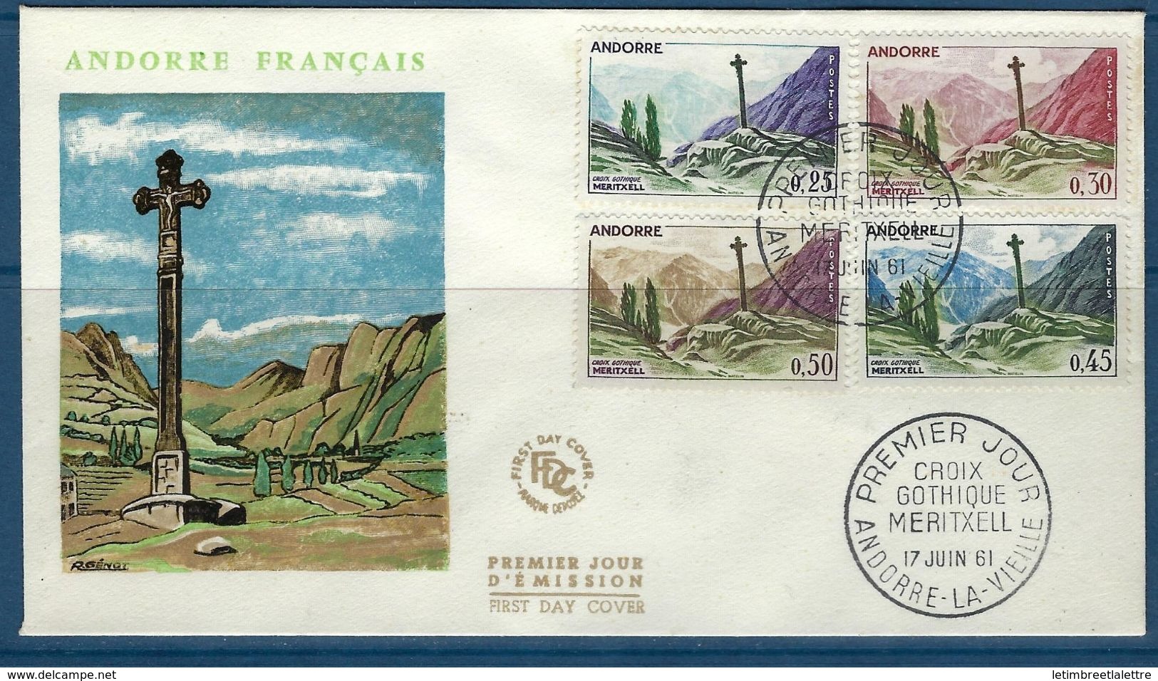 Andorre FDC 1961 Croix Gothique Meritxell - FDC