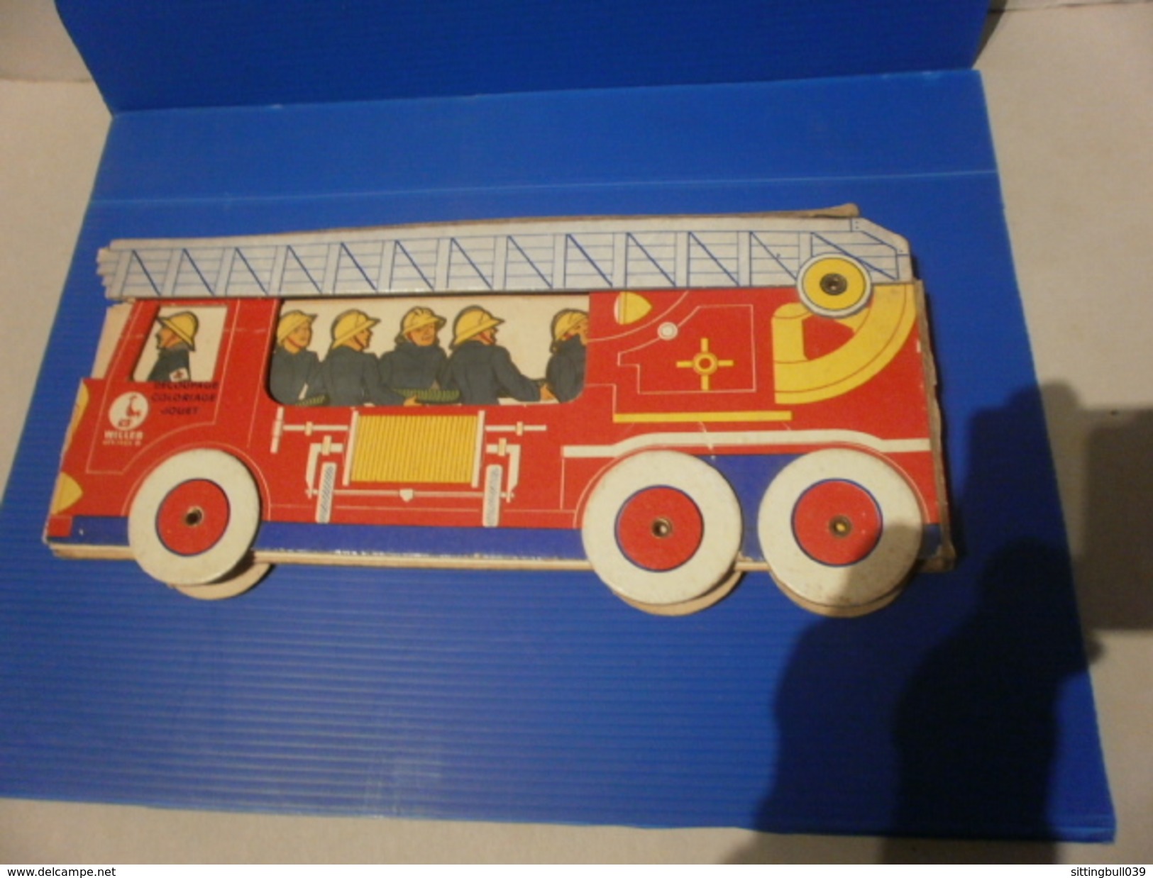 RARE Camion De Pompiers : Découpage, Coloriage, Jouet ANCIEN De Marque WILLEB. Réf. 1235 B. Années 30 - Toy Memorabilia