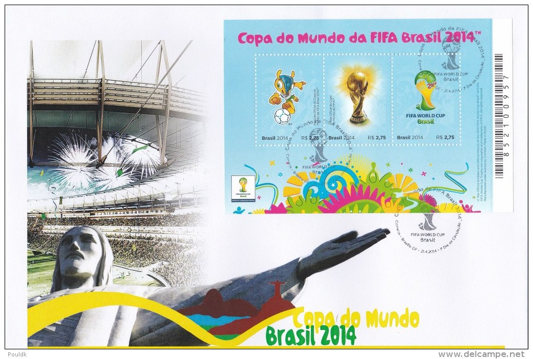 Brazil 2014 FDC FIFA World Cup Football Souvenir Sheet (LAR6-17) - 2014 – Brasilien