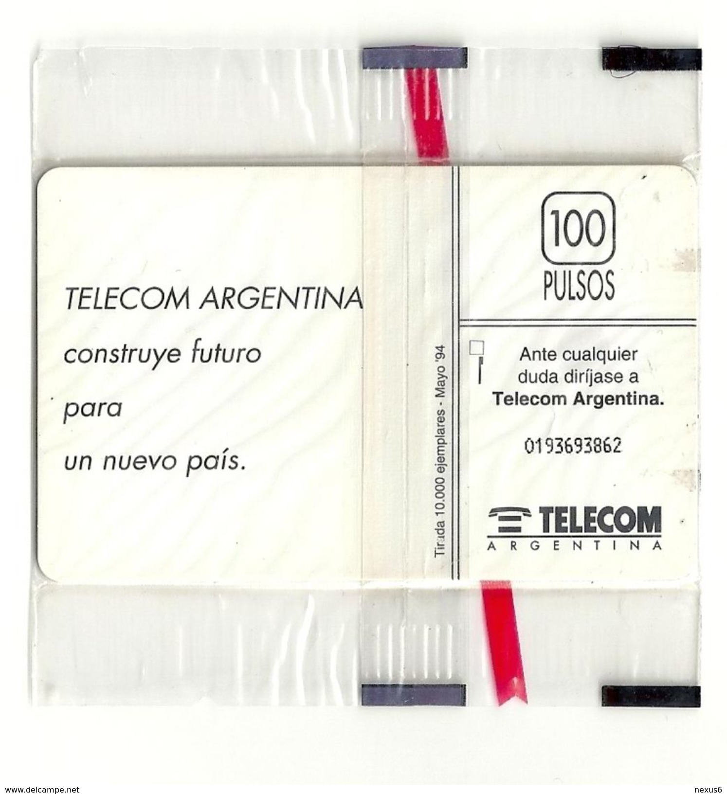 Argentina - Telecom Argentina - Escudo Nacional - Test Card (Phillips Chip) 05.1994, 1.000ex, NSB Rare! - Argentina