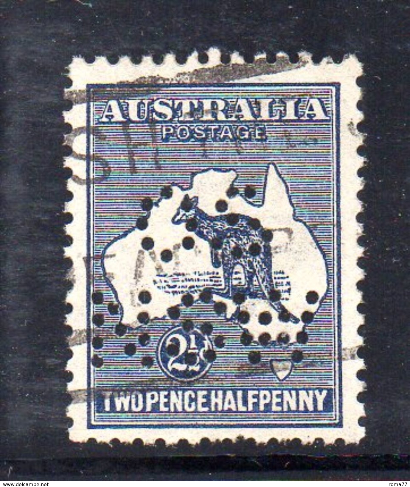 T1042 - NEW SOUTH WALES  AUSTRALIA , Kangoroos  Servizio Perforato OS NSW  : Il 2 1/2 Pence  Fil  Crown On A Usato - Usati