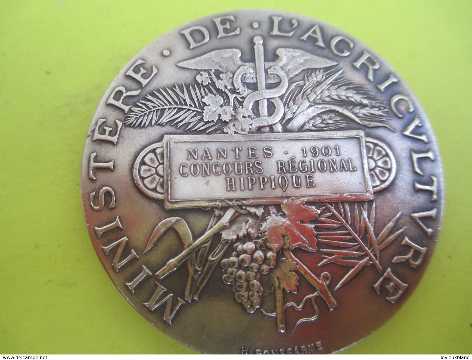 Médaille De Table/RF/Ministére De L'Agriculture/Concours Régional Hippique/Nantes/H PONSCARME/Bronze/1901    SPO218 - Ruitersport