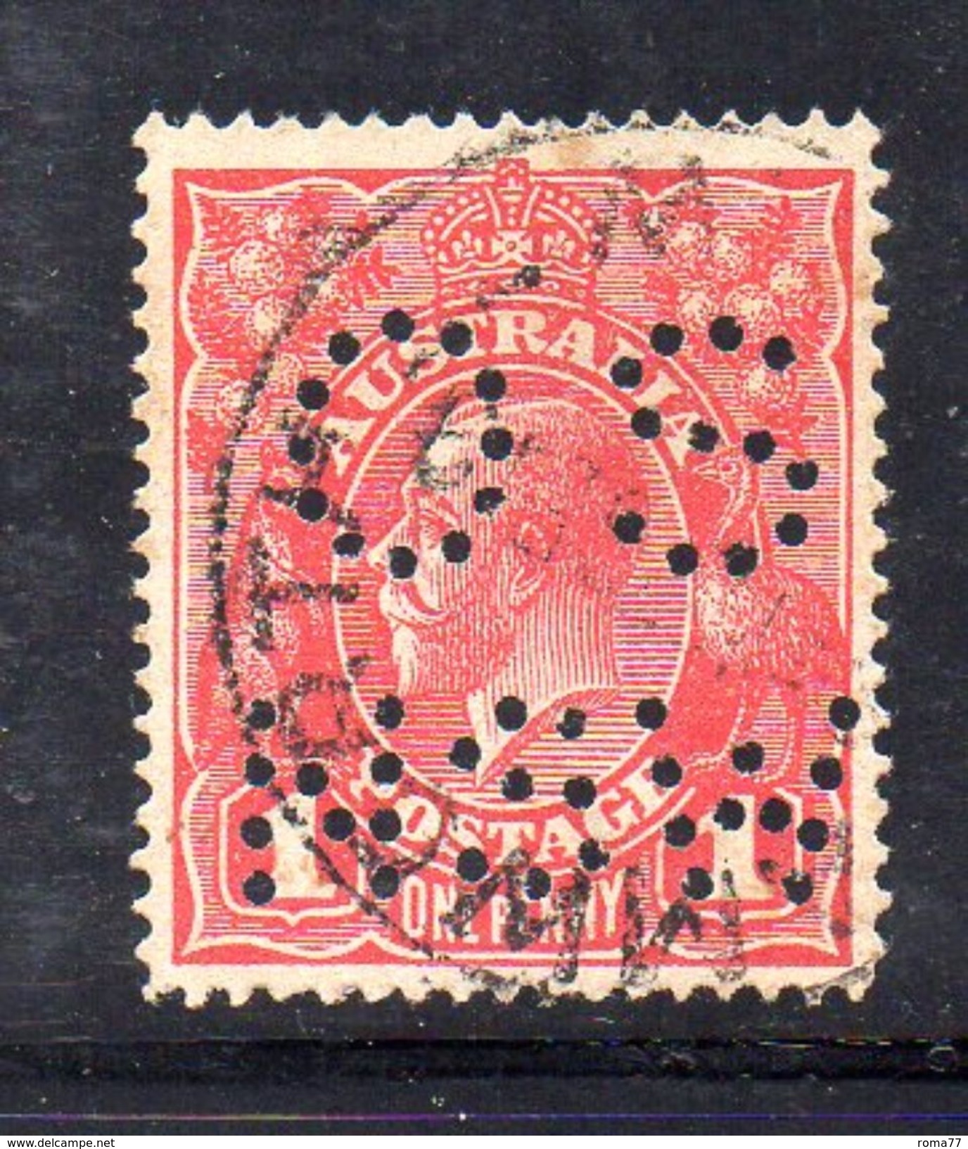 T1111 - NEW SOUTH WALES  AUSTRALIA , Head  Servizio Perforato OS NSW  : Il 1 Pence  Fil  Crown On A Usato - Usati