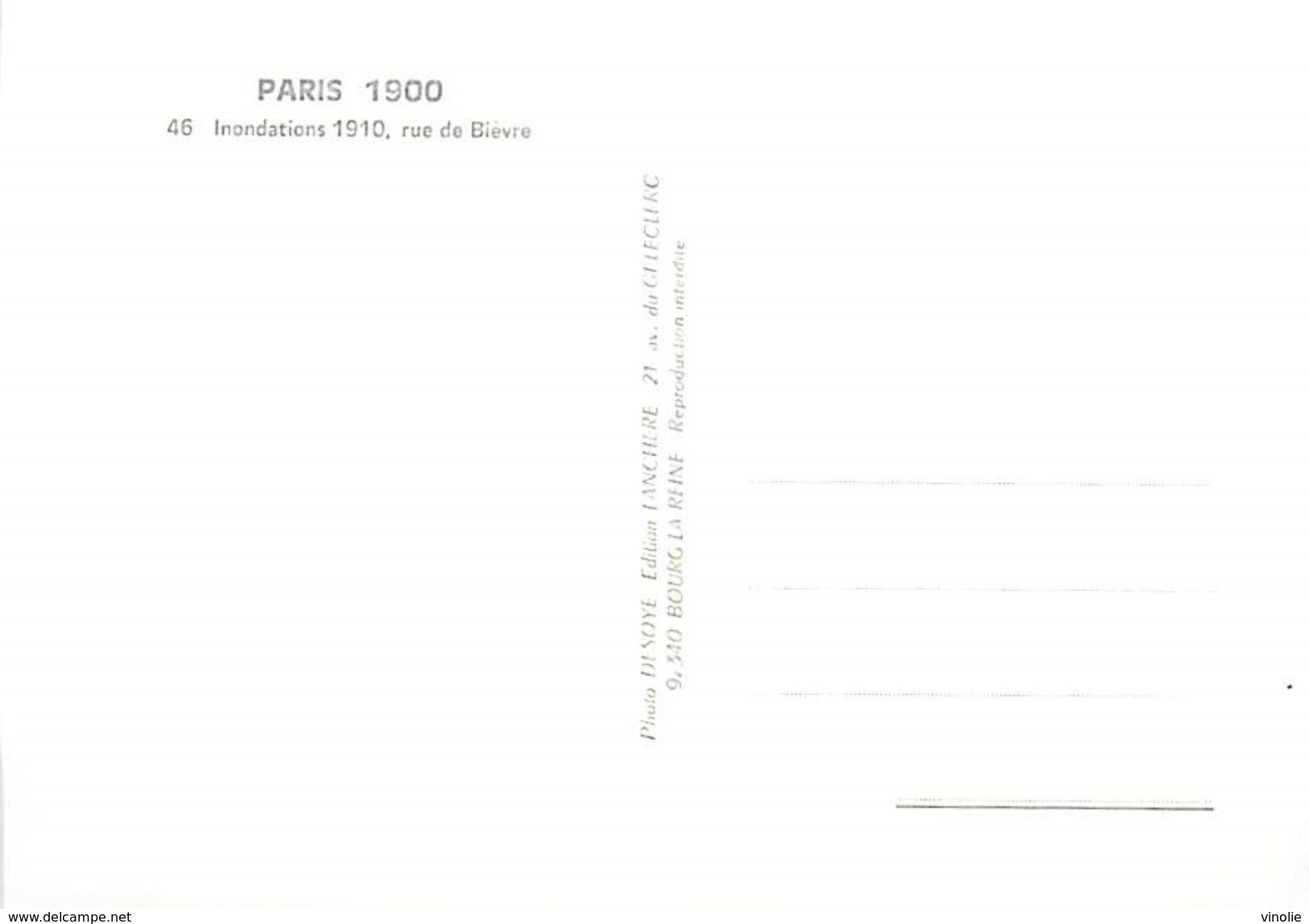 PIE 17-C-690 : PARIS. INONDATIONS RUE DE BIEVRES. CARTE MODERNE - Inondations De 1910