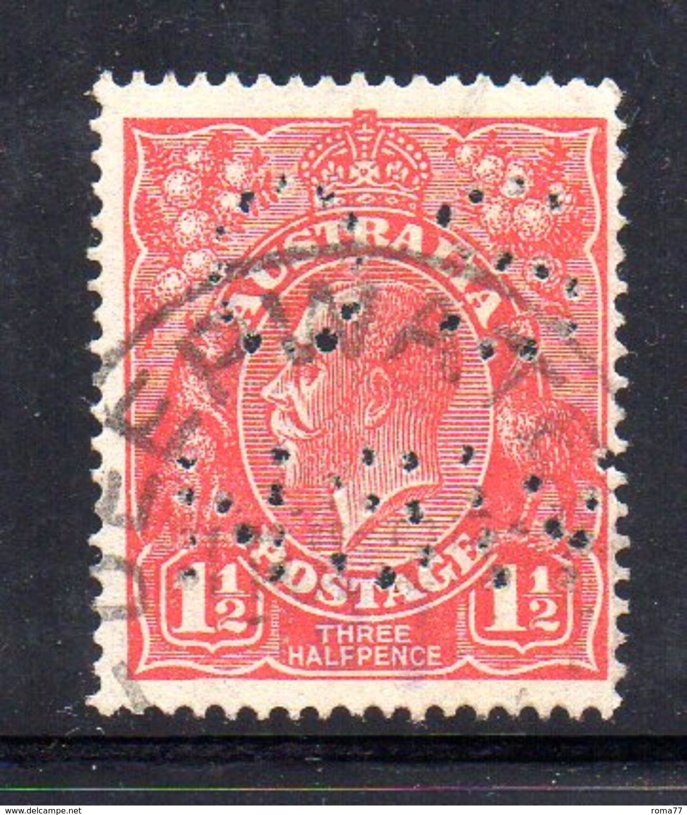 T1136 - NEW SOUTH WALES  AUSTRALIA , Head  Servizio Perforato OS NSW  : Il 1 1/2  Pence  Fil  Crown On A Usato - Usati