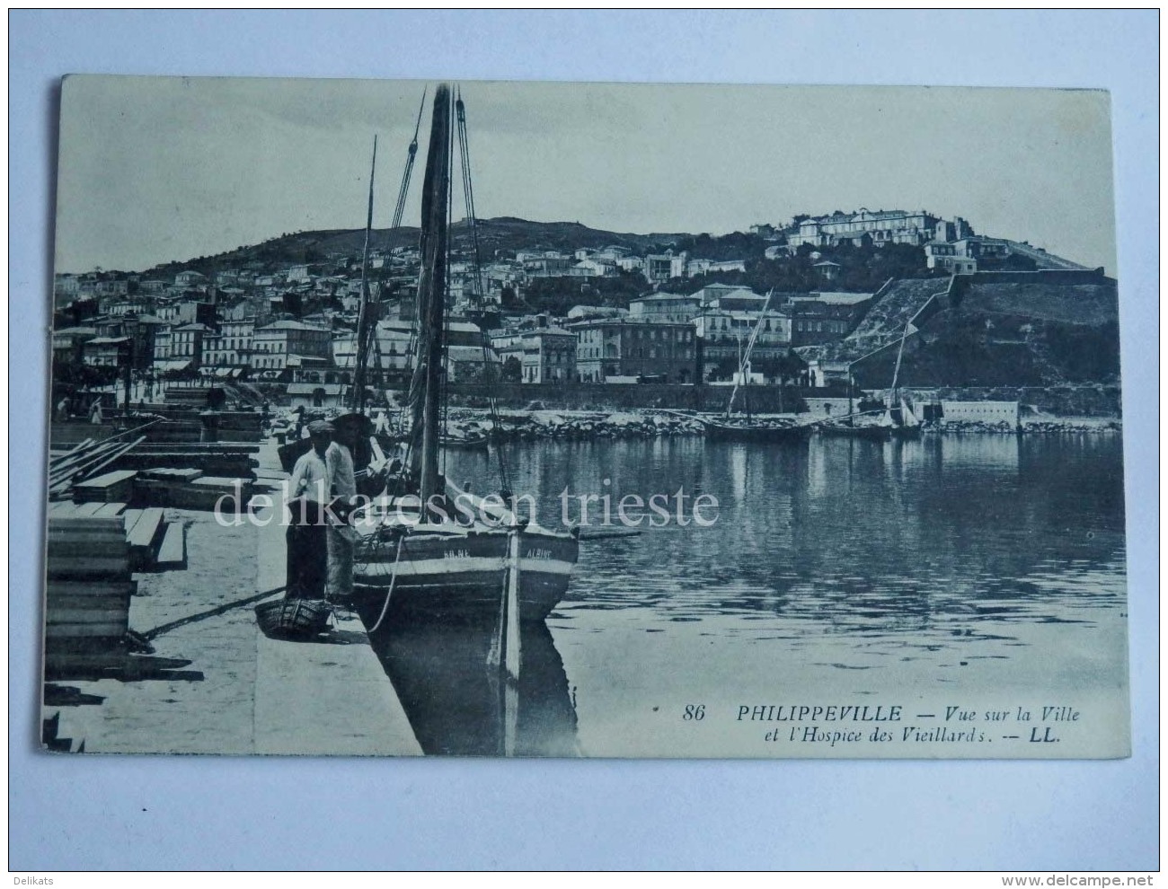 FRANCIA FRANCE Colonie ALGERIA PHILIPPEVILLE Skikda Fisherman Ville Hospice Vieillards Old Postcard - Skikda (Philippeville)